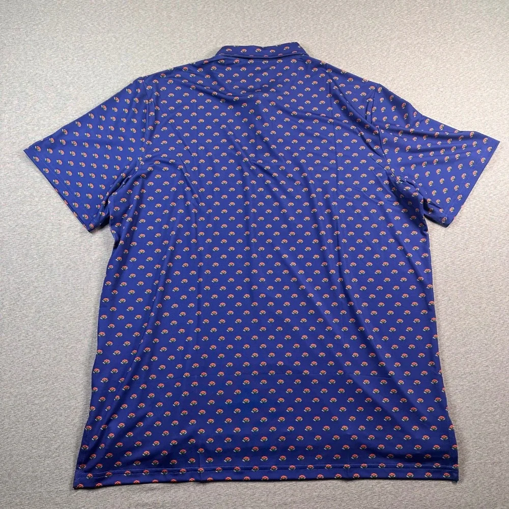 Ralph Lauren RLX Golf Polo Shirt Men's XL Royal AOP Floral Wicking Performance